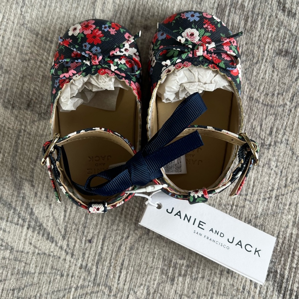 Janie and Jack Floral Soft Sole Shoes
